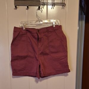 Gloria Vanderbilt Women's High Waist Shorts - Burgundy